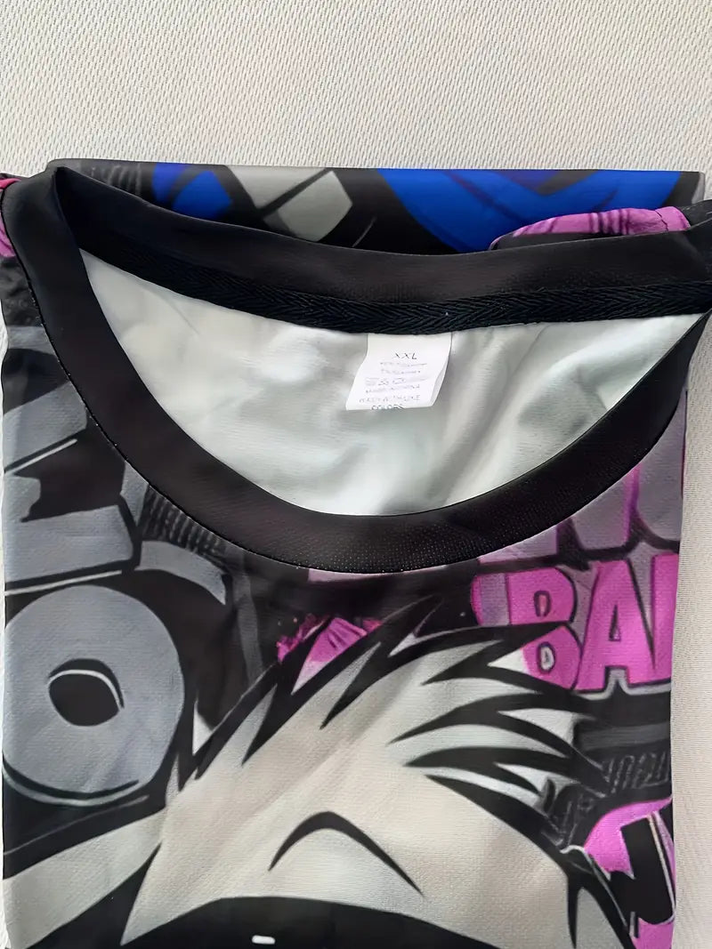Men's 3D Rabbit Print T-Shirt with Bold "BOMB" Graphic