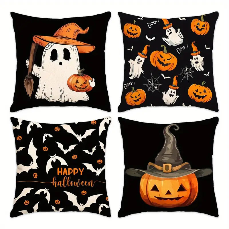 4pcs Halloween Themed Pillowcases