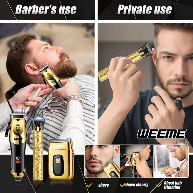 WEEME 3pcs Men's electric hairdresser set