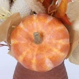 Pumpkins & Fall Foliage in Milk Jar Tabletop Decor