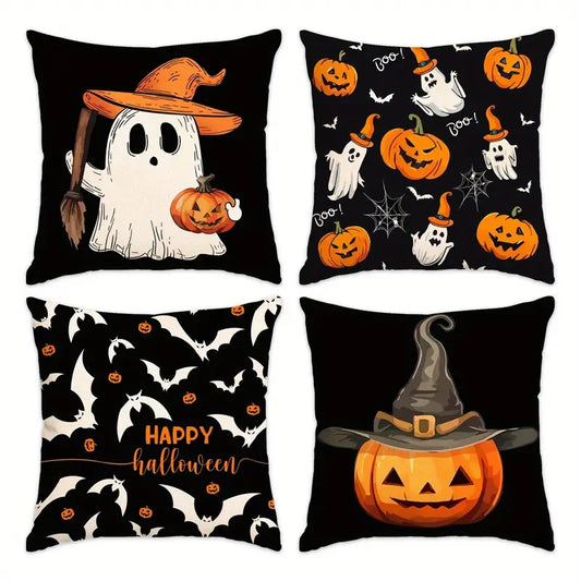 4pcs Halloween Themed Pillowcases