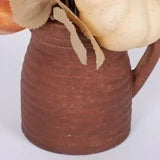 Pumpkins & Fall Foliage in Milk Jar Tabletop Decor