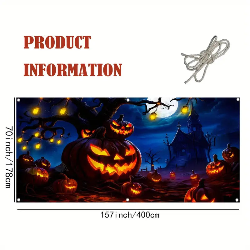 2D Flat, 1pc Large Gothic Halloween Banner