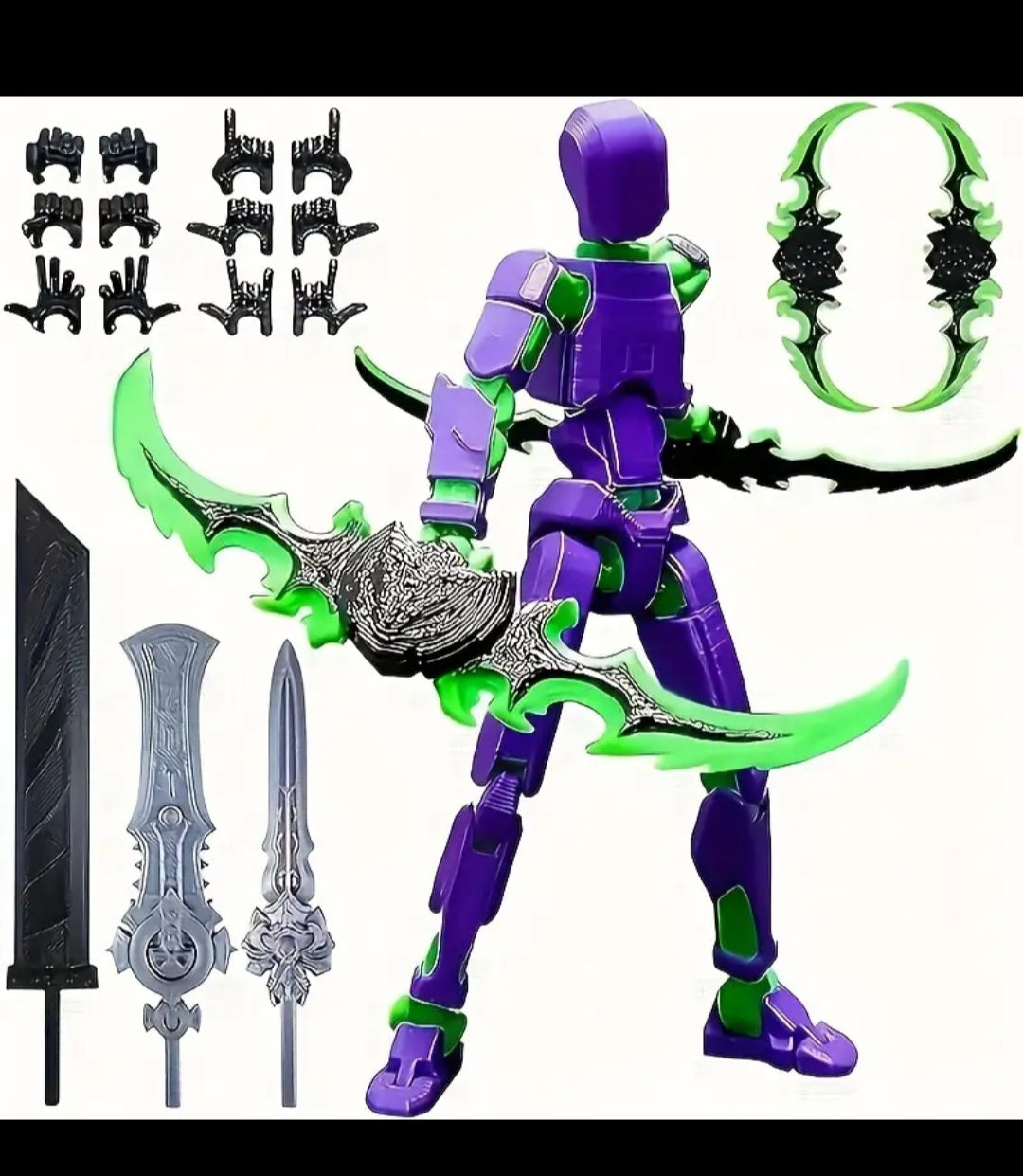 Titan 13 Robot Action Figure - 3D Printed Multi-Jointed Collectible Figure, Assembly Completed Dummy, Various Weapons, Desktop Decor for Collectors, Major Plastic Material, Robot Theme