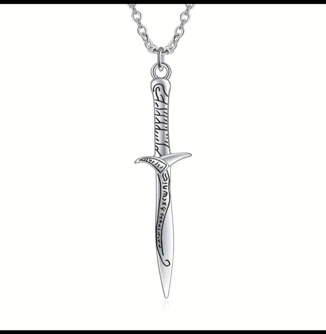 Gift Box 2pcs Nazir Broken Sword Necklace and Bilbo Baggins' Ring Pendant