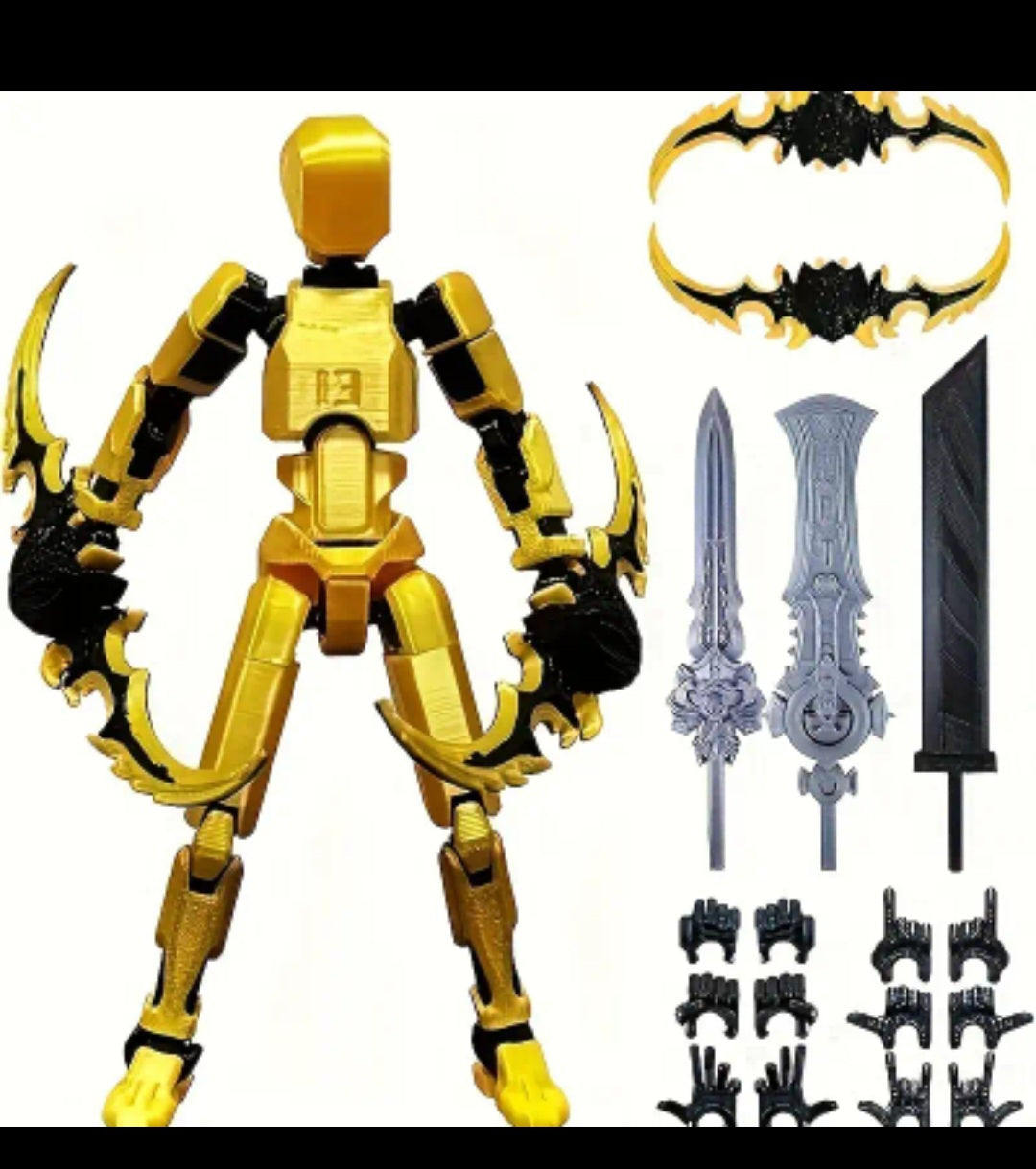 Titan 13 Robot Action Figure - 3D Printed Multi-Jointed Collectible Figure, Assembly Completed Dummy, Various Weapons, Desktop Decor for Collectors, Major Plastic Material, Robot Theme