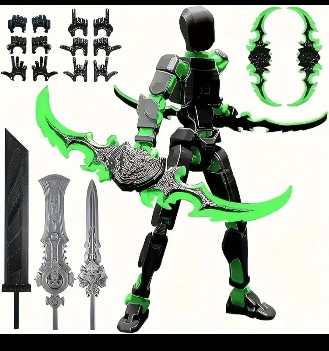 Titan 13 Robot Action Figure - 3D Printed Multi-Jointed Collectible Figure, Assembly Completed Dummy, Various Weapons, Desktop Decor for Collectors, Major Plastic Material, Robot Theme