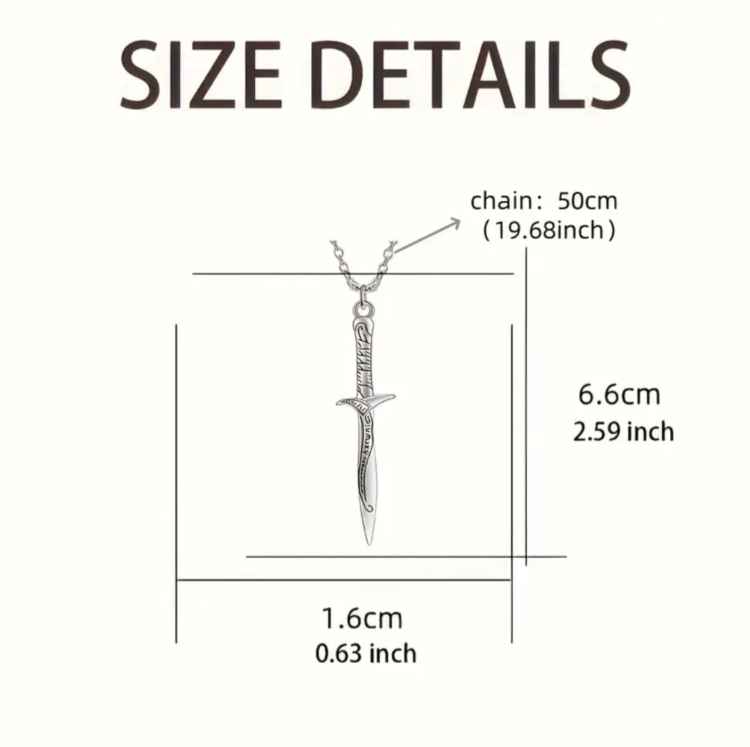Gift Box 2pcs Nazir Broken Sword Necklace and Bilbo Baggins' Ring Pendant
