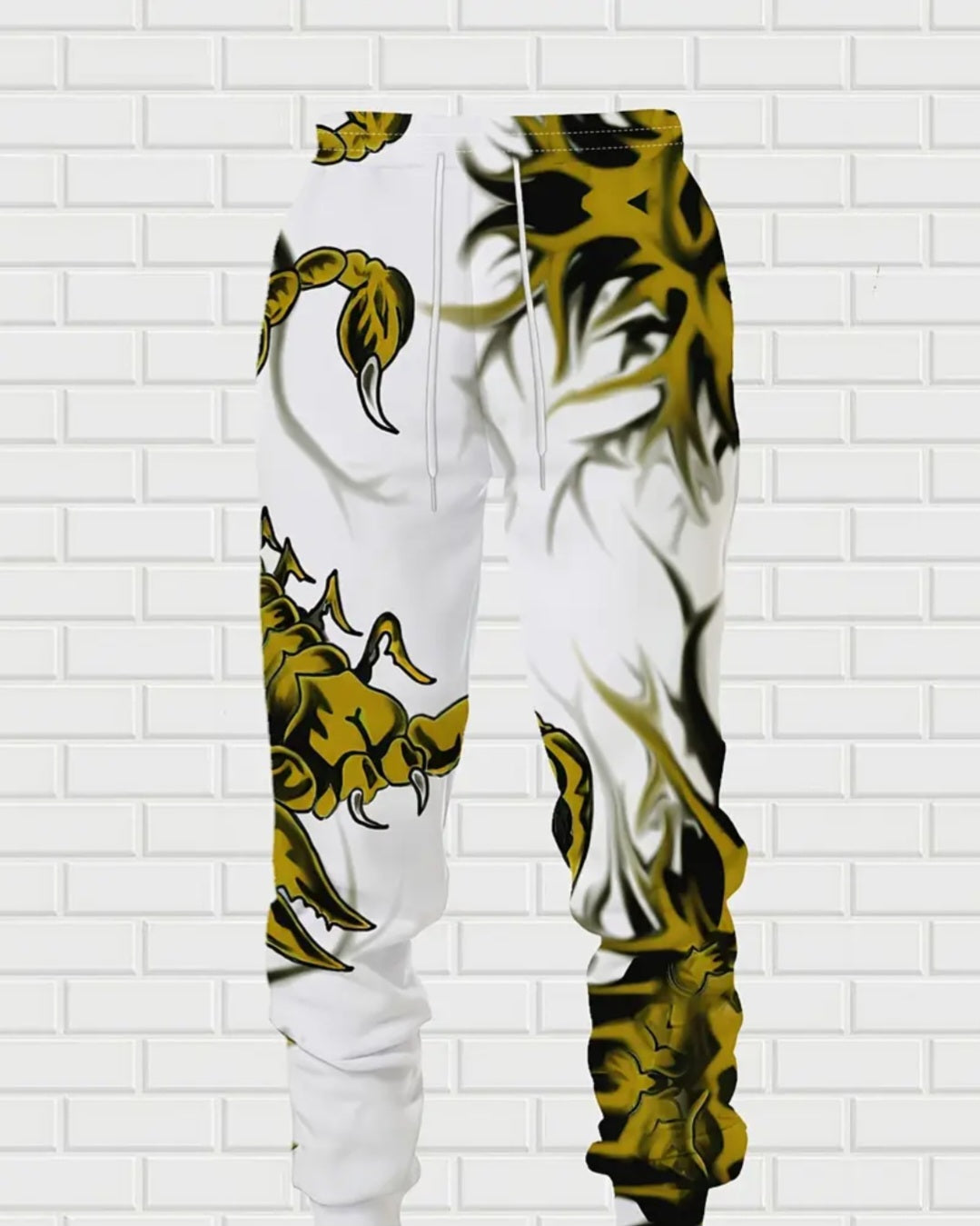 [Machine Washable] Men's Scorpion Print Hoodie & Sweatpants Set - Polyester Casual Outfit for Spring/Fall, Winter - Machine Washable 2pcs Set