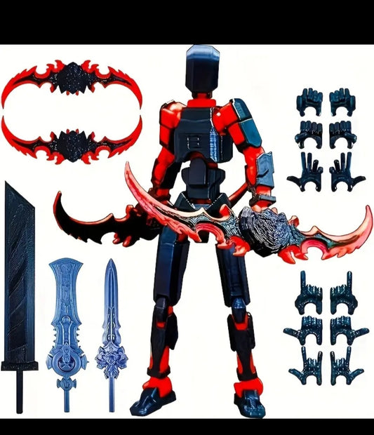 Titan 13 Robot Action Figure - 3D Printed Multi-Jointed Collectible Figure, Assembly Completed Dummy, Various Weapons, Desktop Decor for Collectors, Major Plastic Material, Robot Theme