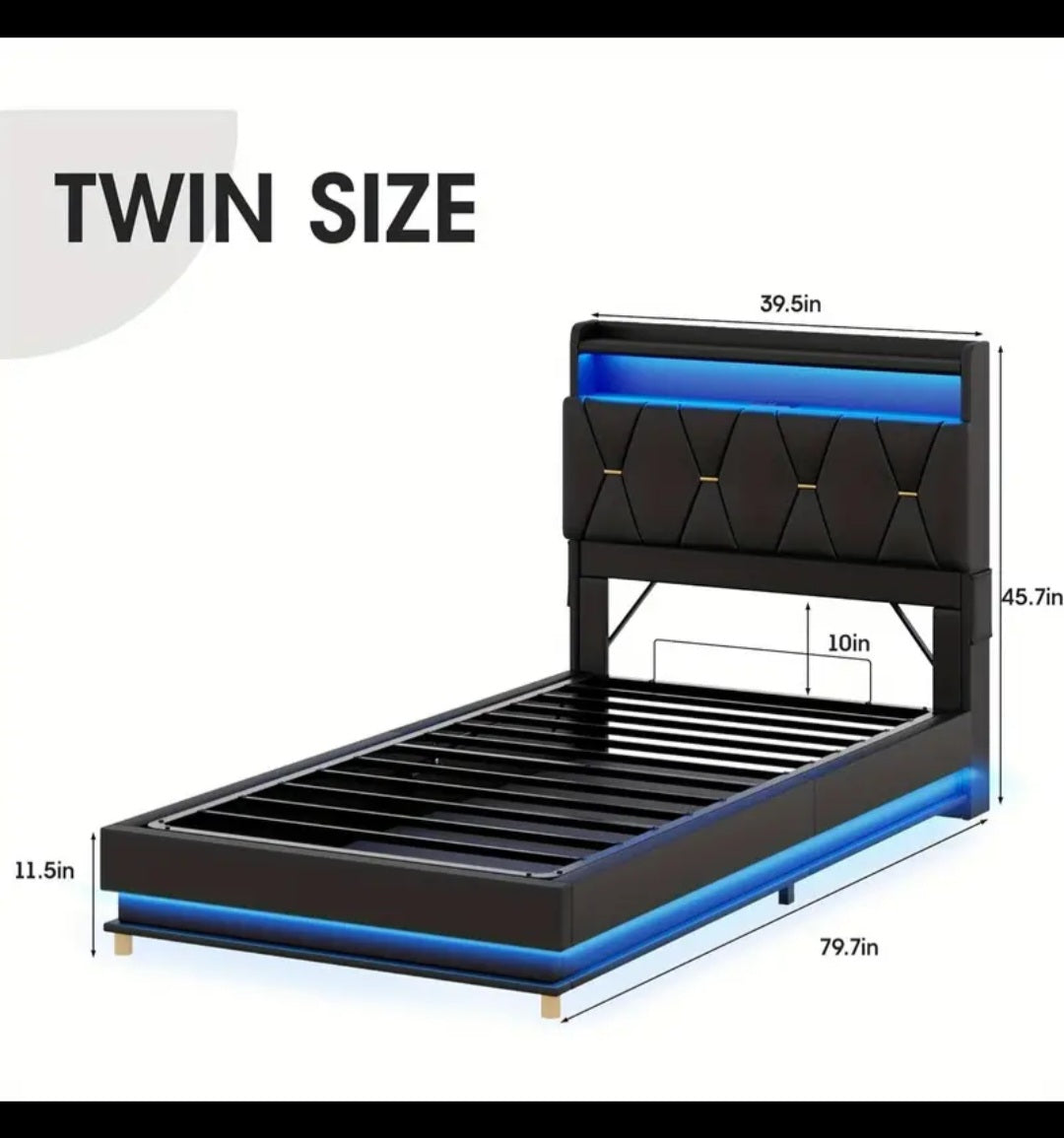 Fameill Modern Lift Up Storage Bed Frame with Charging Station (USB/Outlet), Underbed Storage Platform Bed, Noise-Free Heavy-Duty Hardwood/Metal Frame.