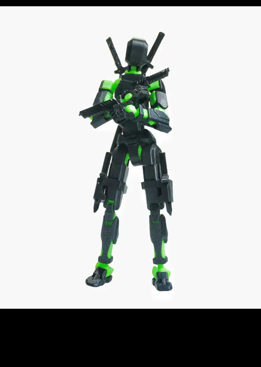 3D Printed 5.54-inch Multi-Jointed Action Figures Dummy13, Full Body Mechanical Movable Toy, Multiple Accessories, Hand Painted Figure, Desk Decoration, Creative Gifts