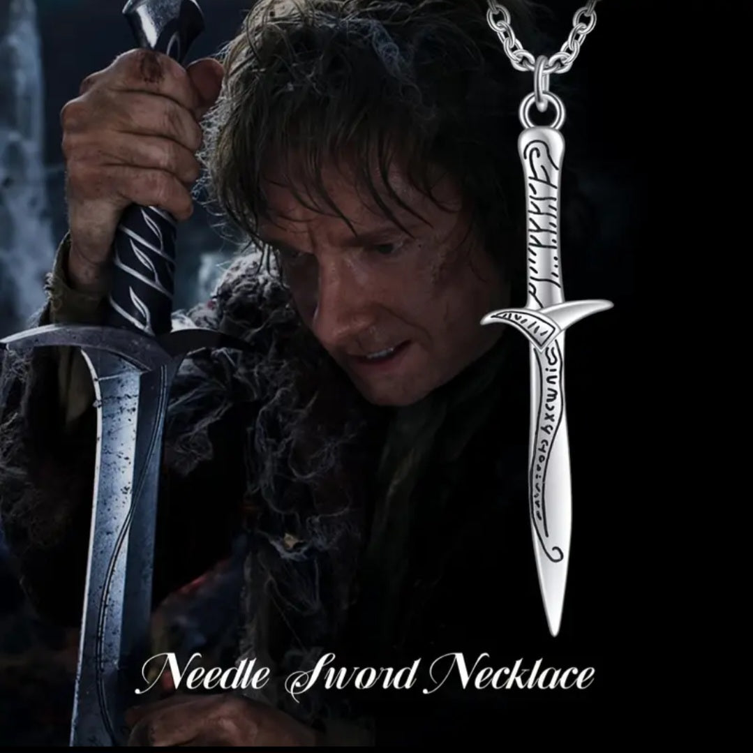 Gift Box 2pcs Nazir Broken Sword Necklace and Bilbo Baggins' Ring Pendant